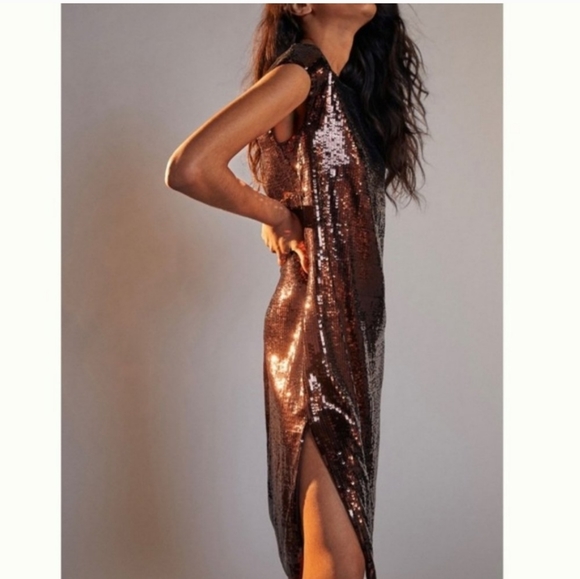 Maeve by Anthropologie Brown Kara Sequined Mini Dress - Picture 12 of 13